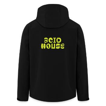 Acid House music logo design - Men’s Recycled Softshell Jacket by Stanley/Stella - black - Back - AI Model Male 185 light (185cm)