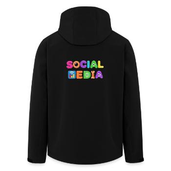 Colorful Social Media Pop Art - Men’s Recycled Softshell Jacket by Stanley/Stella - black - Back - AI Model Male 185 light (185cm)