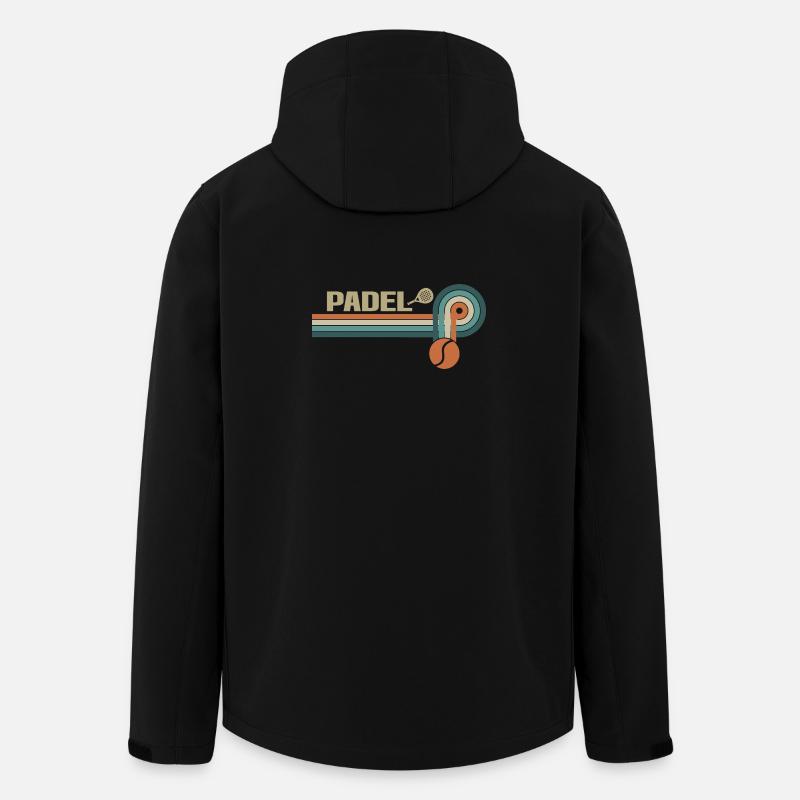 Retro Padel für Sportfans - Recycelte Männer Softshell-Jacke von Stanley/Stella - Schwarz