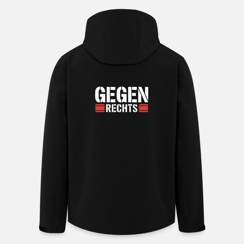 Gegen Rechts - Funny Antifa Spruch - Recycelte Männer Softshell-Jacke von Stanley/Stella - Schwarz