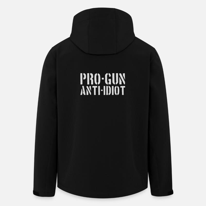 Pro-Waffen, Anti-Idiot - Recycelte Männer Softshell-Jacke von Stanley/Stella - Schwarz