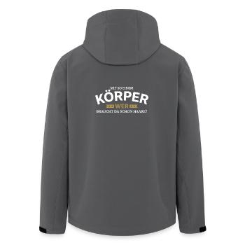 Körper braucht Haare Spruchshirt - Recycelte Männer Softshell-Jacke von Stanley/Stella - Anthrazit - Hinten - AI Model Male 185 light (185cm)