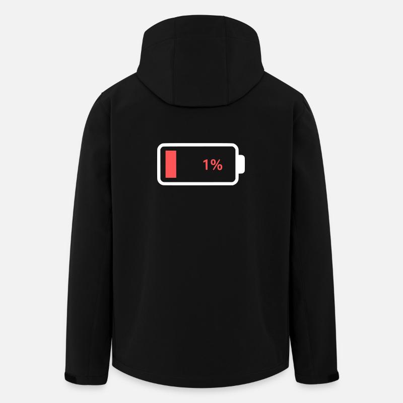 Icône de batterie vide à 1 % - Veste softshell homme en polyester recyclé Stanley/Stella - noir