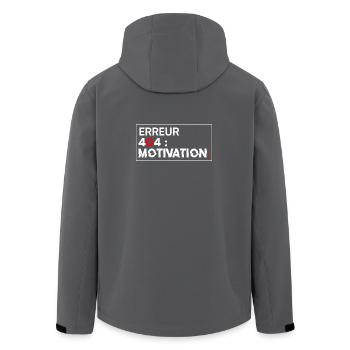 ERREUR 404 Motivation Humour Informatique - Veste softshell homme en polyester recyclé Stanley/Stella - charbon - Dos - AI Model Male 185 light (185cm)