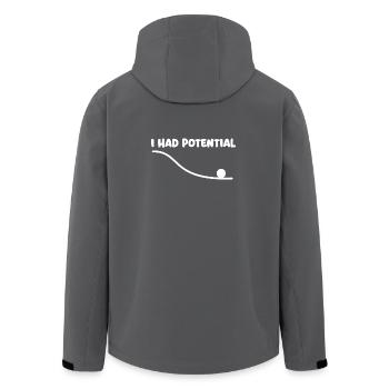 I Had Potential Physics Pun Science Nerd Humor - Men’s Recycled Softshell Jacket by Stanley/Stella - anthracite - Back - AI Model Male 185 light (185cm)