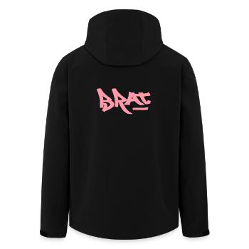 Pink Brat logo text as graffiti - Men’s Recycled Softshell Jacket by Stanley/Stella - black - Back - AI Model Male 185 light (185cm)