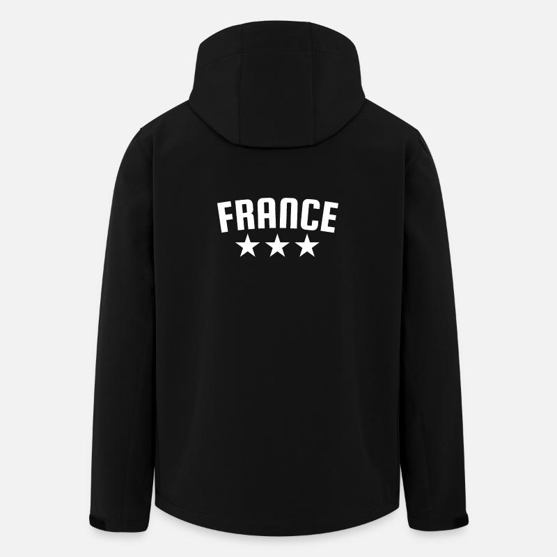 France 3 Star Design White - Men’s Recycled Softshell Jacket by Stanley/Stella - black