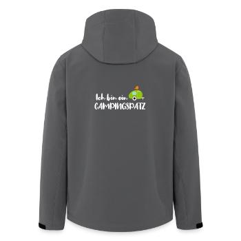 Camping Spatz Fan Camper Wohnwagen Caravan Urlaub - Recycelte Männer Softshell-Jacke von Stanley/Stella - Anthrazit - Hinten - AI Model Male 185 light (185cm)