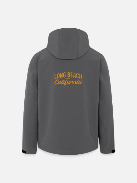 Long Beach California Retro Logo - Men’s Recycled Softshell Jacket by Stanley/Stella - black