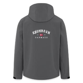 Copenhagen Denmark - Men’s Recycled Softshell Jacket by Stanley/Stella - anthracite - Back - AI Model Male 185 light (185cm)