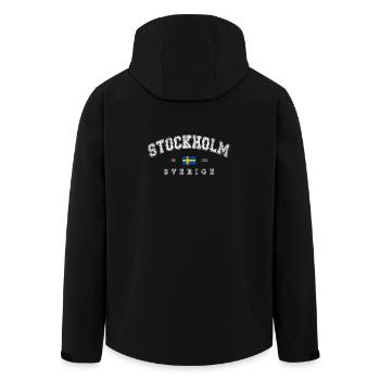 Stockholm Schweden - Recycelte Männer Softshell-Jacke von Stanley/Stella - Schwarz - Hinten - AI Model Male 185 light (185cm)