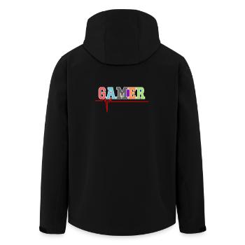 Gamer Gamer Herzschlag - Recycelte Männer Softshell-Jacke von Stanley/Stella - Schwarz - Hinten - AI Model Male 185 light (185cm)