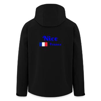 Nizza Frankreich - Stilvolle Drucke - Recycelte Männer Softshell-Jacke von Stanley/Stella - Schwarz - Hinten - AI Model Male 185 light (185cm)