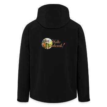 durchhalten kreativ sein Hund mit Karotte im Maul  - Recycelte Männer Softshell-Jacke von Stanley/Stella - Schwarz - Hinten - AI Model Male 185 light (185cm)
