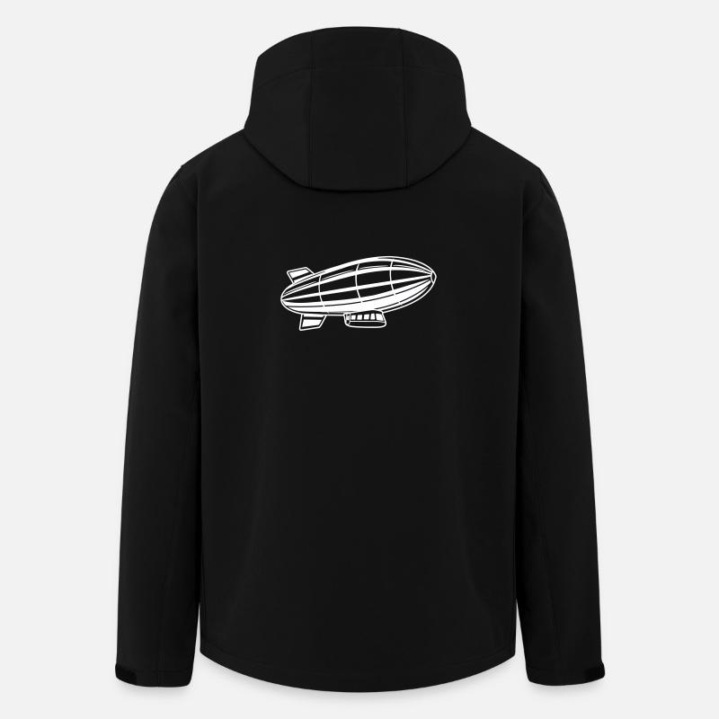 Silhouette de dirigeable Zeppelin - Veste softshell homme en polyester recyclé Stanley/Stella - noir