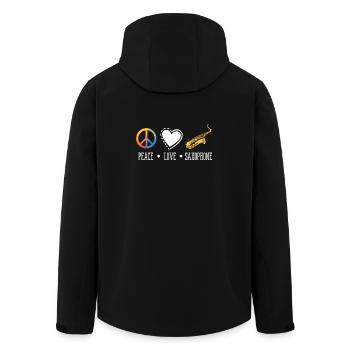 Saxophone - Veste softshell homme en polyester recyclé Stanley/Stella - noir - Dos - AI Model Male 185 light (185cm)