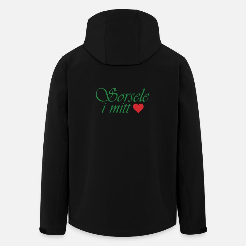 Sorsele dans mon cœur - Veste softshell homme en polyester recyclé Stanley/Stella - noir
