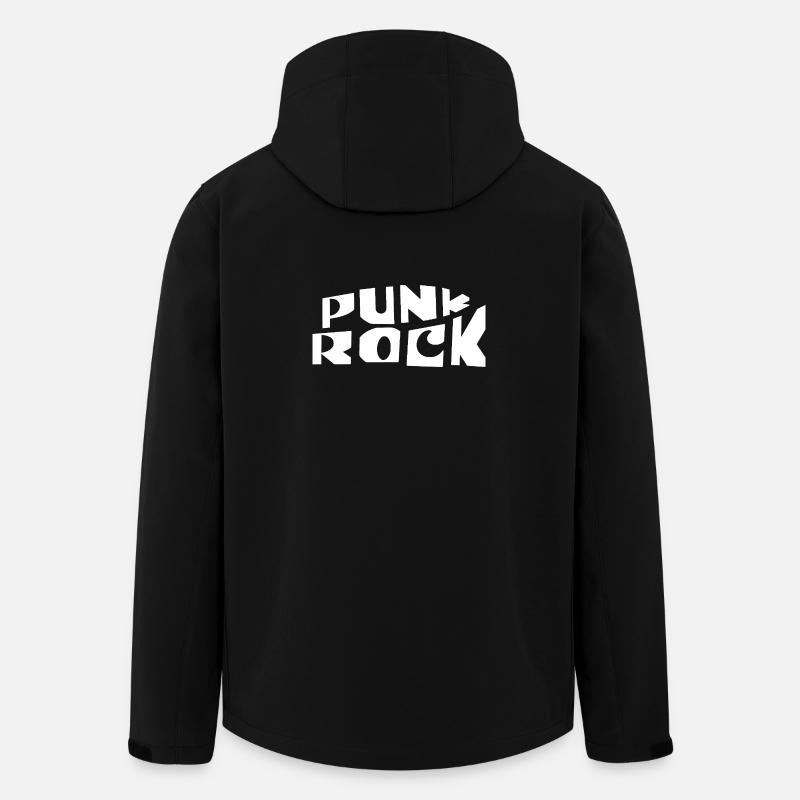 Bannière typographie punk rock - Veste softshell homme en polyester recyclé Stanley/Stella - noir