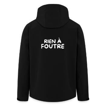 Humour Slogan Humoristique Simple Rien à Foutre - Veste softshell homme en polyester recyclé Stanley/Stella - noir - Dos - AI Model Male 185 light (185cm)