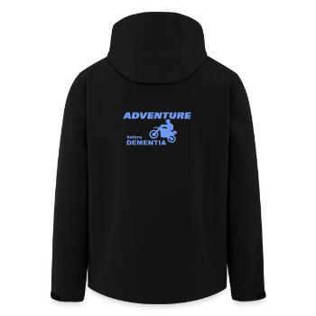 MOTORBIKE ADVENTURE - Recycelte Männer Softshell-Jacke von Stanley/Stella - Schwarz - Hinten - AI Model Male 185 light (185cm)