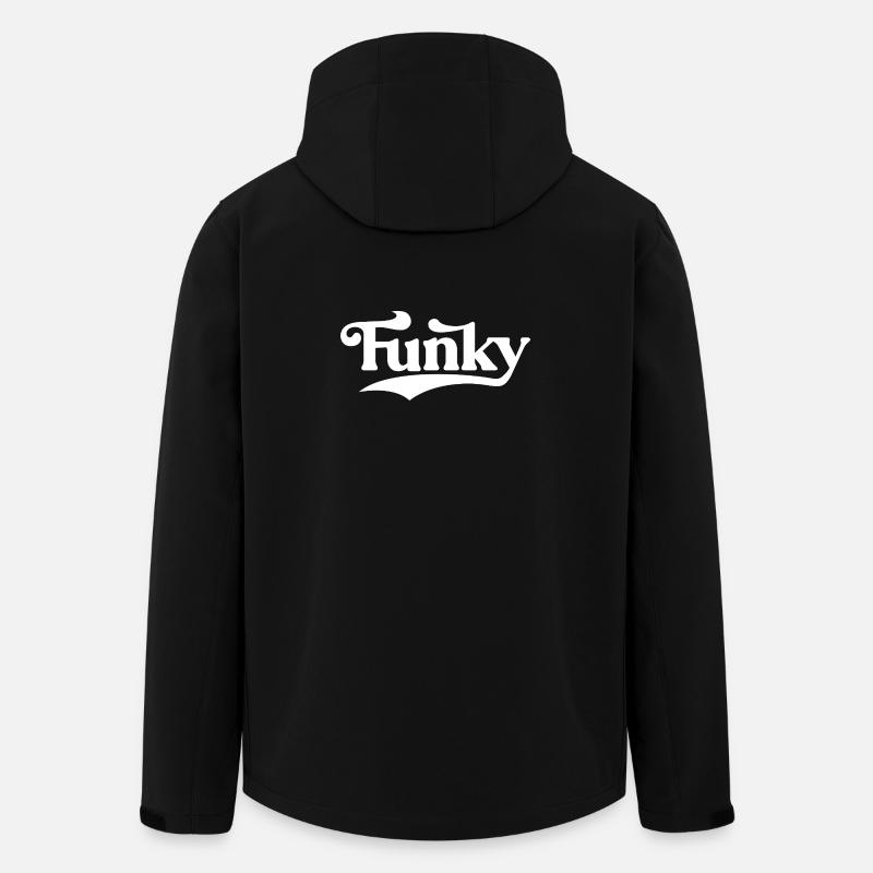 Logo rétro Funky Script - Veste softshell homme en polyester recyclé Stanley/Stella - noir