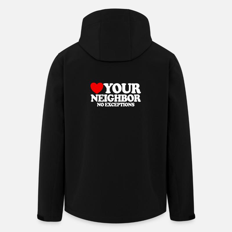 Aimez votre prochain – sans exception. Christian - Veste softshell homme en polyester recyclé Stanley/Stella - noir