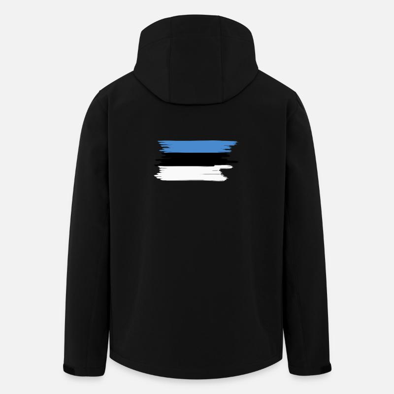 Drapeau estonien - Veste softshell homme en polyester recyclé Stanley/Stella - noir