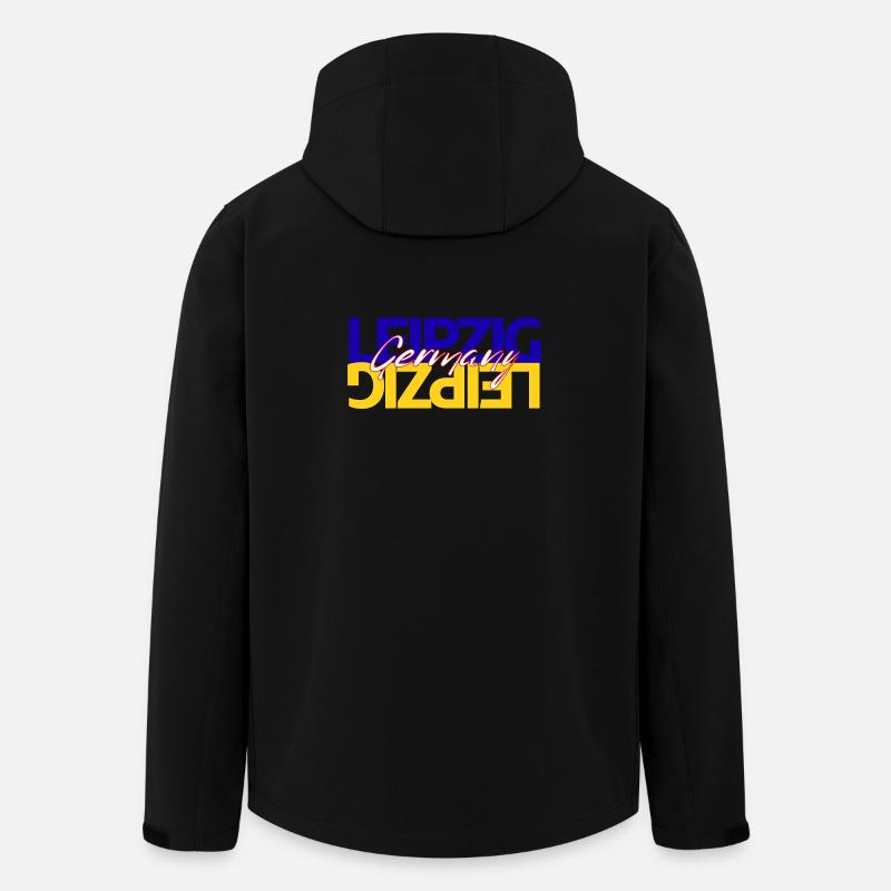 Leipzig Germany Schriftzug Overlay - Recycelte Männer Softshell-Jacke von Stanley/Stella - Schwarz