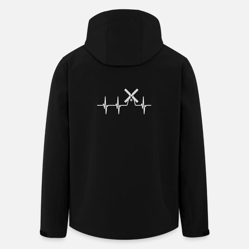 Farm Windmill ECG - Men’s Recycled Softshell Jacket by Stanley/Stella - black