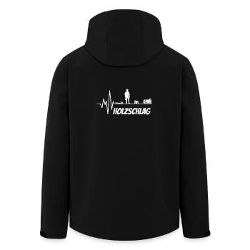 Holzschlag Herzschlag Holzfäller Waldarbeiter - Recycelte Männer Softshell-Jacke von Stanley/Stella - Schwarz - Hinten - AI Model Male 185 light (185cm)