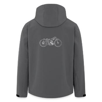 icône de l’histoire de l’histoire rétro de la moto vieille moto - Veste softshell homme en polyester recyclé Stanley/Stella - charbon - Dos - AI Model Male 185 light (185cm)