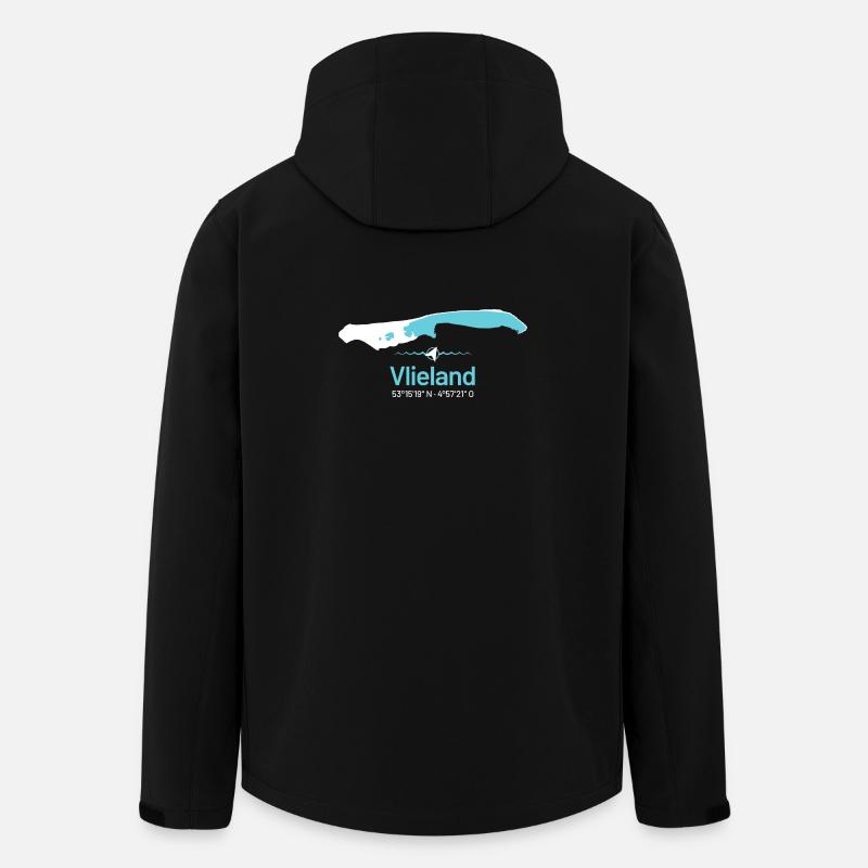 Vlieland | Design-Landkarte - Recycelte Männer Softshell-Jacke von Stanley/Stella - Schwarz
