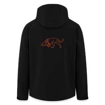 Schweisshund in Orange - Recycelte Männer Softshell-Jacke von Stanley/Stella - Schwarz - Hinten - AI Model Male 185 light (185cm)