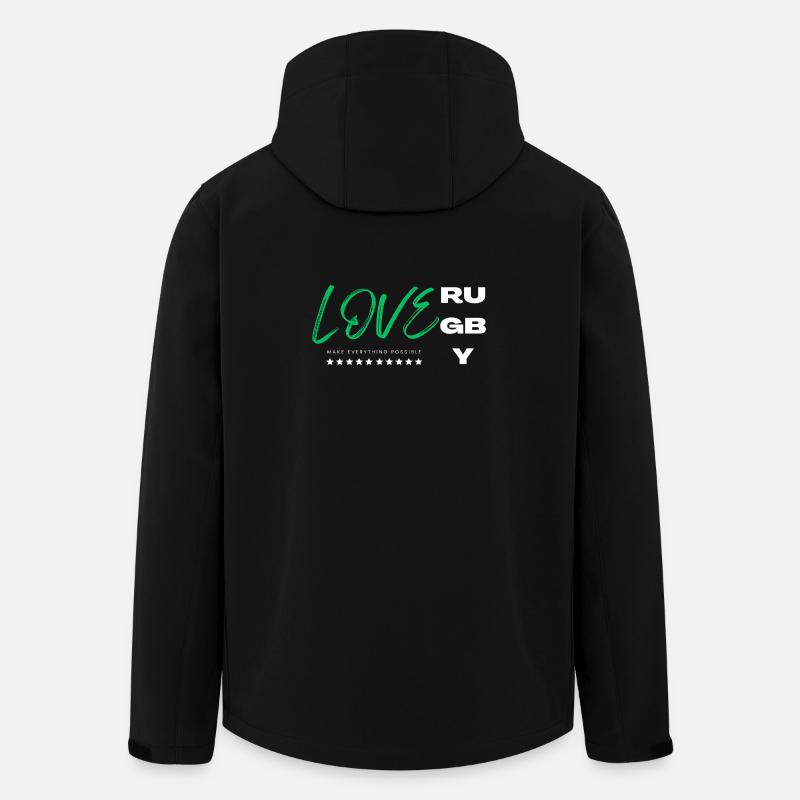 Ich liebe Rugby Grün - Recycelte Männer Softshell-Jacke von Stanley/Stella - Schwarz