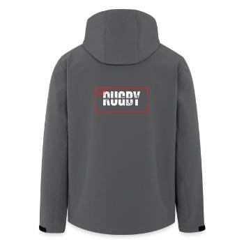 Mannschaft Rugby Rot - Recycelte Männer Softshell-Jacke von Stanley/Stella - Anthrazit - Hinten - AI Model Male 185 light (185cm)