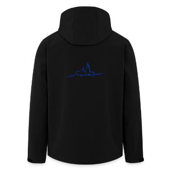 Regensburg Skyline blau - Recycelte Männer Softshell-Jacke von Stanley/Stella - Schwarz - Hinten - AI Model Male 185 light (185cm)