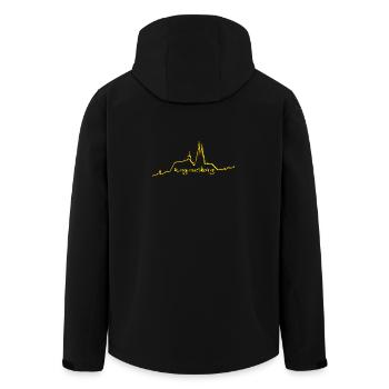 Regensburg Skyline jaune - Veste softshell homme en polyester recyclé Stanley/Stella - noir - Dos - AI Model Male 185 light (185cm)