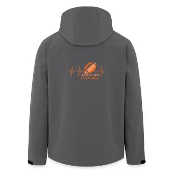Icône graphique de balle de battement de cœur de football américain pulse - Veste softshell homme en polyester recyclé Stanley/Stella - noir - Dos - AI Model Male 185 light (185cm)