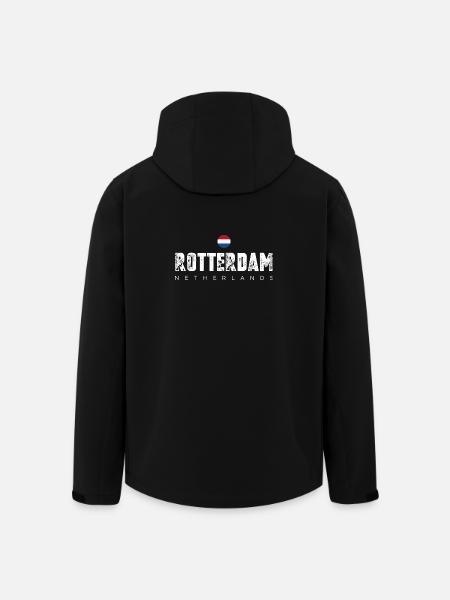 Rotterdam Bold City Emblem - Men’s Recycled Softshell Jacket by Stanley/Stella - black
