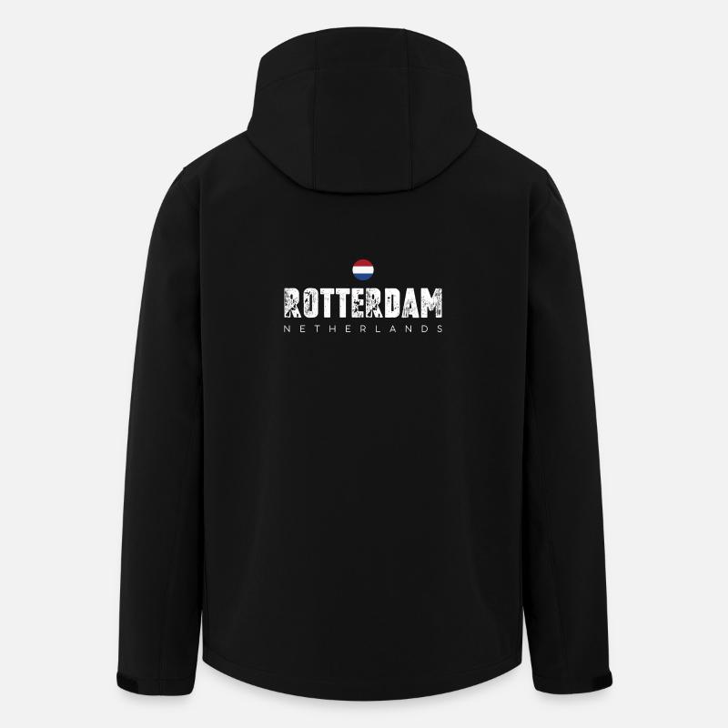 Rotterdam Bold City Emblem - Men’s Recycled Softshell Jacket by Stanley/Stella - black