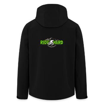 Rennrad Spruch Ride Hard für Radsport Fans - Recycelte Männer Softshell-Jacke von Stanley/Stella - Schwarz - Hinten - AI Model Male 185 light (185cm)