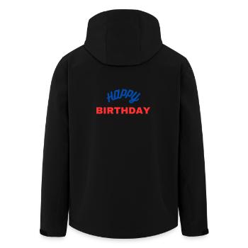Joyeux anniversaire classique - Veste softshell homme en polyester recyclé Stanley/Stella - noir - Dos - AI Model Male 185 light (185cm)