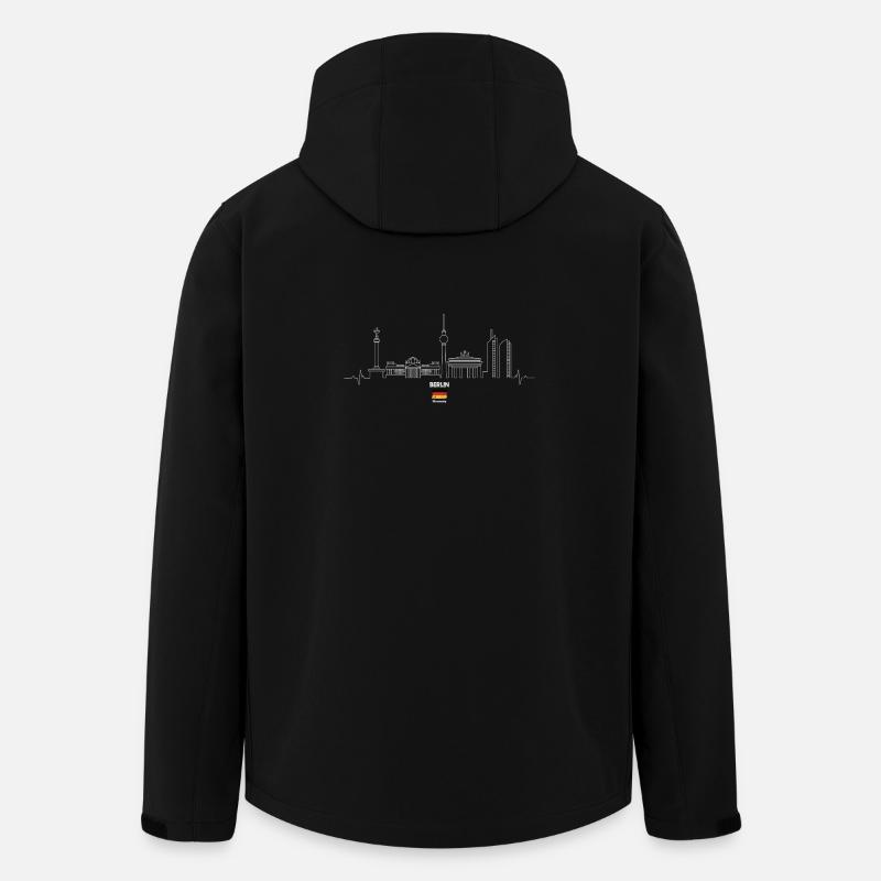 Berlin Skyline Linie Kunst Design - Recycelte Männer Softshell-Jacke von Stanley/Stella - Schwarz