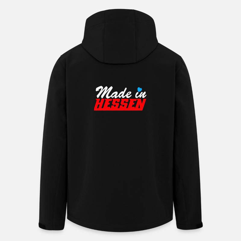 Logo Made in Hesse avec cœur - Veste softshell homme en polyester recyclé Stanley/Stella - noir