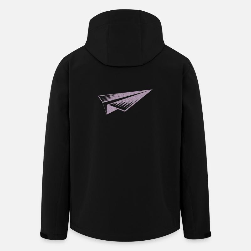 Papierflieger Silhouette Grunge Stil - Recycelte Männer Softshell-Jacke von Stanley/Stella - Schwarz