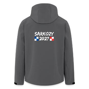 Sarkozy 2027 Humour Politique élections  - Veste softshell homme en polyester recyclé Stanley/Stella - charbon - Dos - AI Model Male 185 light (185cm)