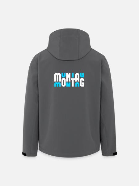 Motif Monday White/Cyan - Men’s Recycled Softshell Jacket by Stanley/Stella - black