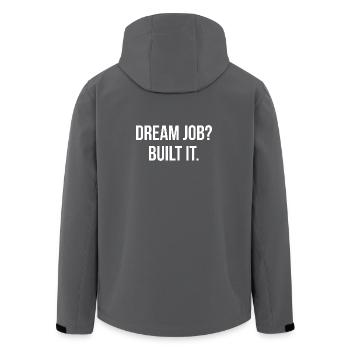 DREAM JOB? BUILT IT. | Greyline Official - Men’s Recycled Softshell Jacket by Stanley/Stella - anthracite - Back - AI Model Male 185 light (185cm)