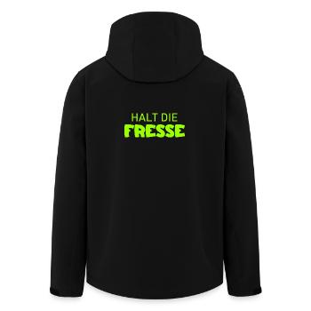 Halt die Fresse - Cooler Spruch - Recycelte Männer Softshell-Jacke von Stanley/Stella - Schwarz - Hinten - AI Model Male 185 light (185cm)