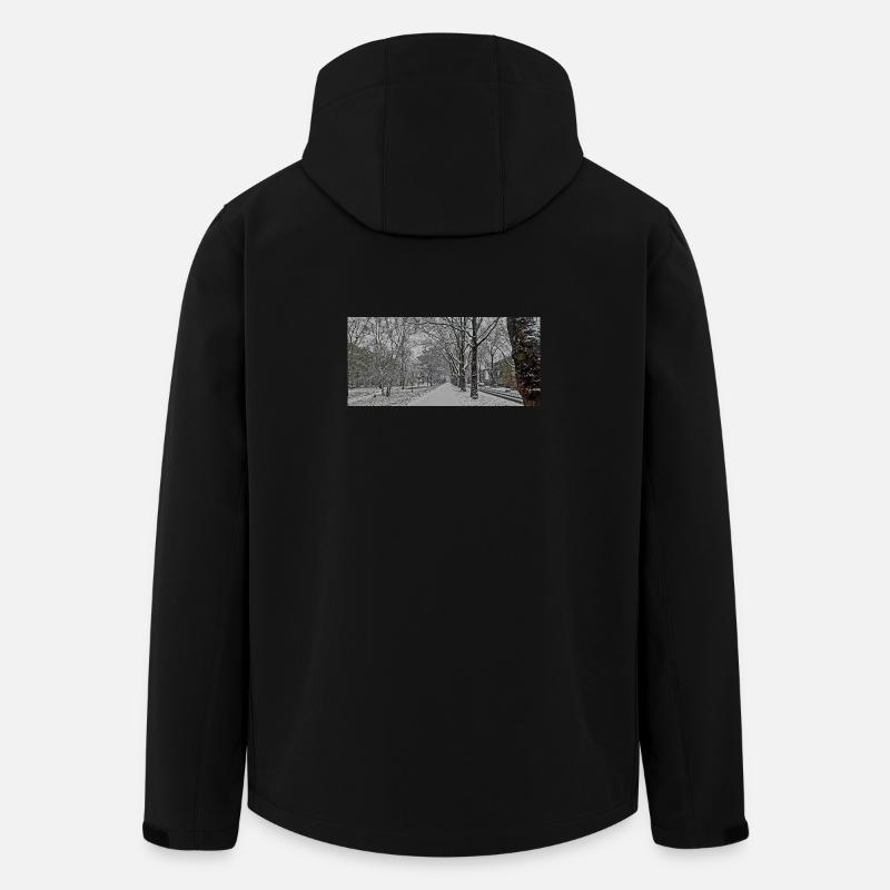 Winterallee im Schneefall - Recycelte Männer Softshell-Jacke von Stanley/Stella - Schwarz